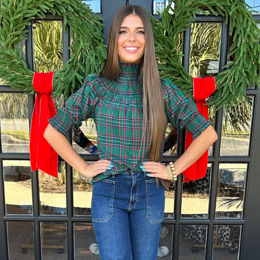 Jace Plaid Top | Green