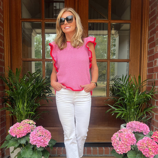 Suzanne Knit Top | Pink