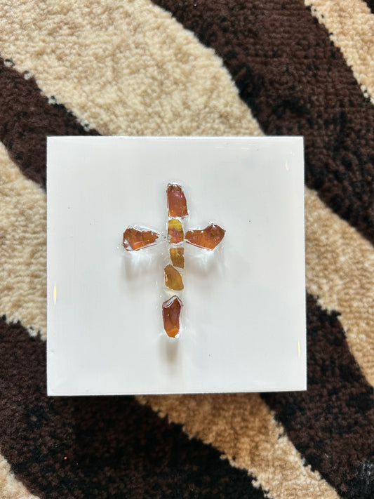 Pink Glass Cross | 4 x 4