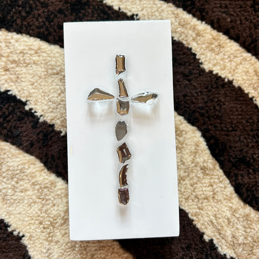 Silver Glass Cross | 3 x 6