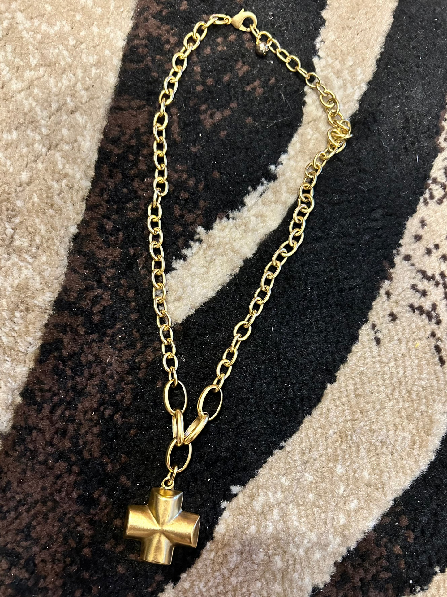 Large Gold Cross Necklace