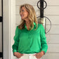 Leanna Long Sleeve Satin Blouse | Fresh Green