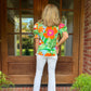 Amy Foral Pop Blouse | Green Multi