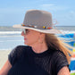 Camille Beach Hat | Taupe with Beads and Shell Band