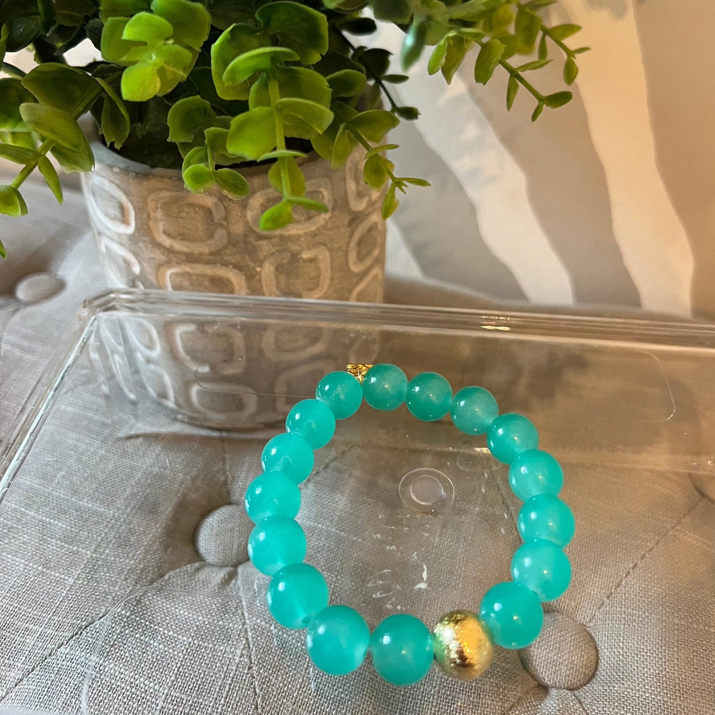 Zenzii Large Glass Bead Bracelet | Turquoise