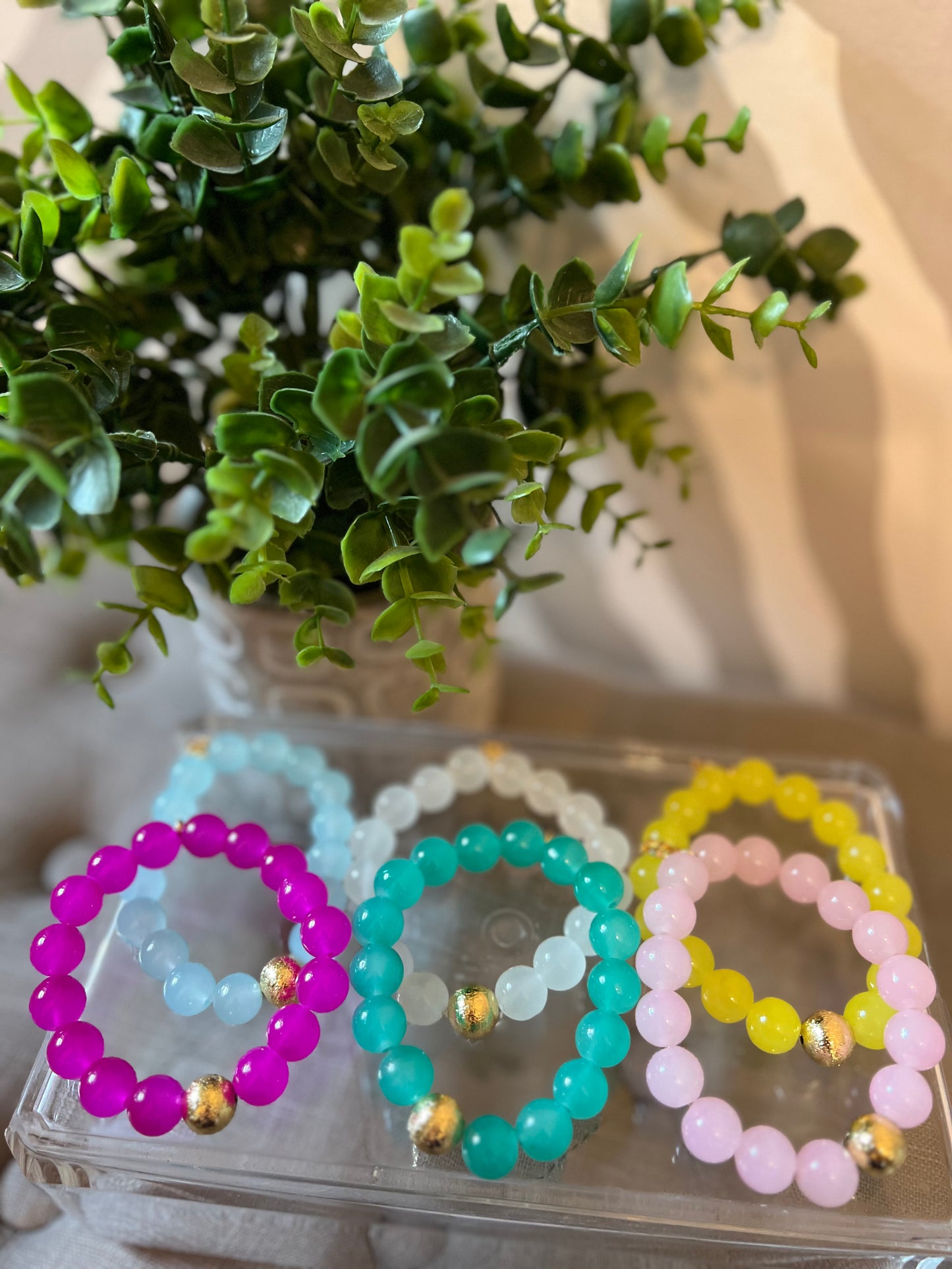 Zenzii Large Glass Bead Bracelet | Lemon Lime