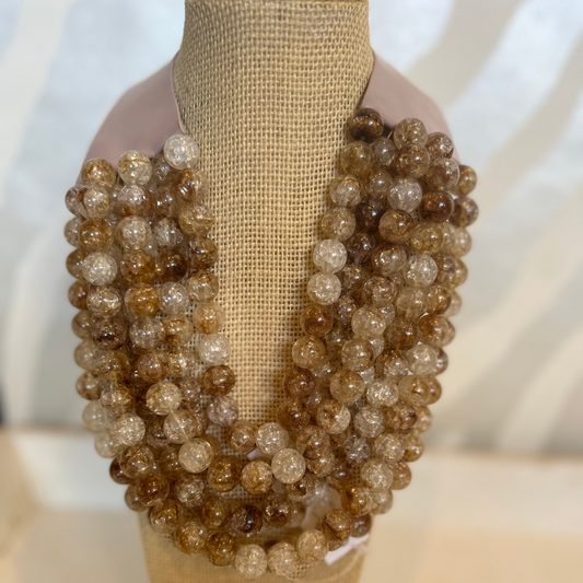 Beaded Beauty Necklace | Tan