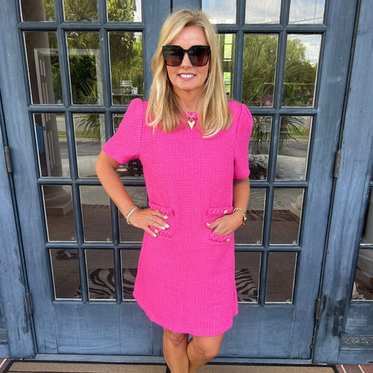 Jackie Tweed Dress | Pink