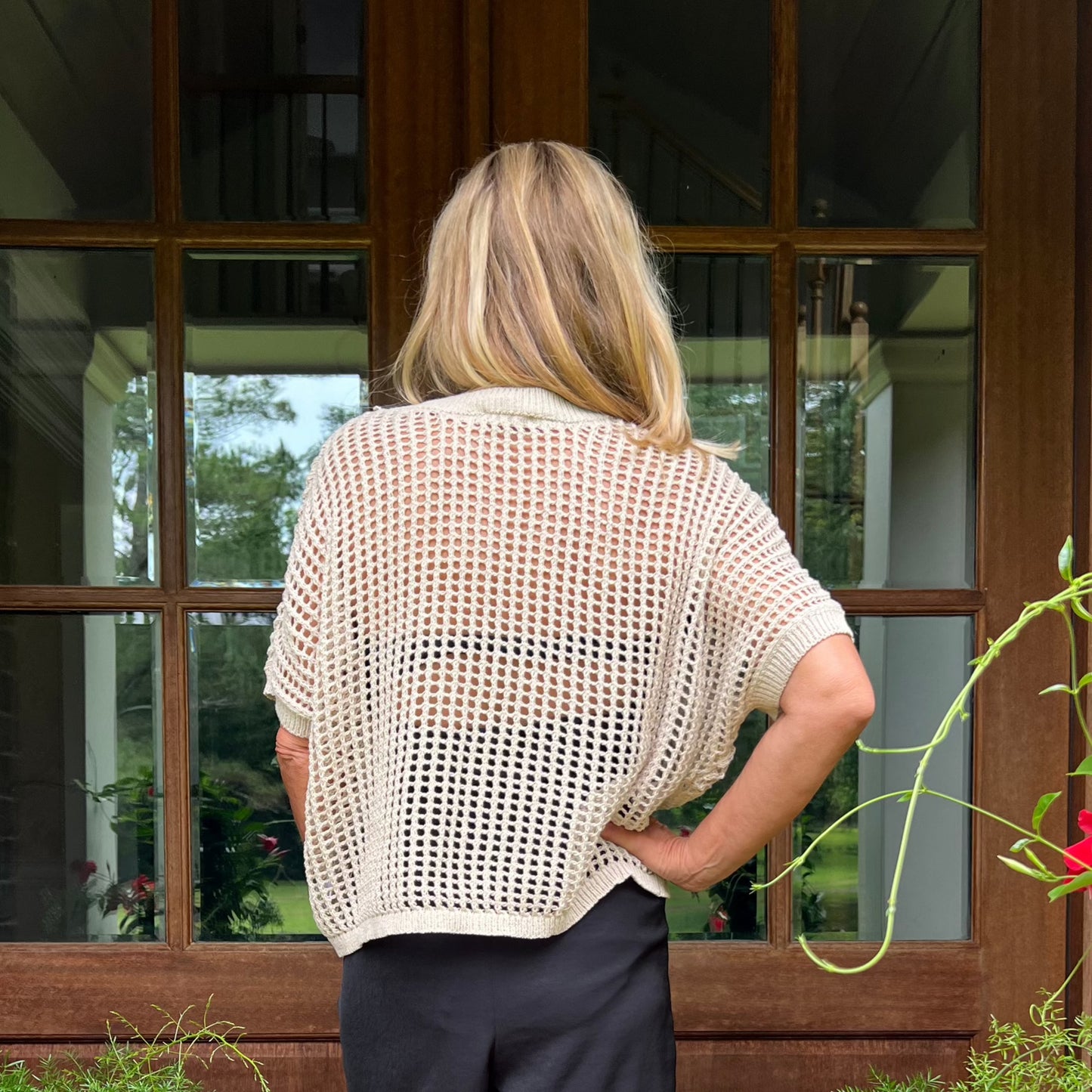 Finn Fishnet Cover Up Top Natural