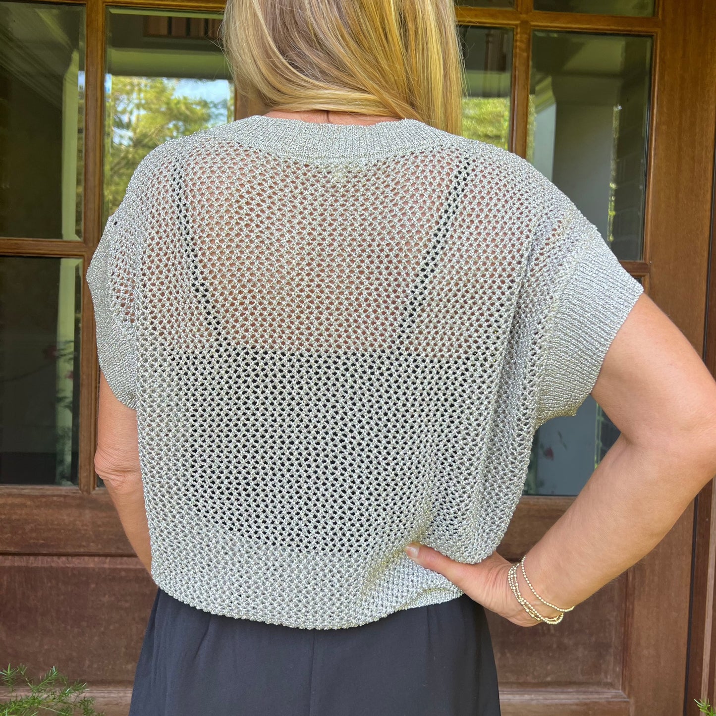 Jodi Mesh Top | Silver