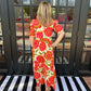 Mabry Garden Dress | Cream & Orange