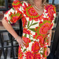 Mabry Garden Dress | Cream & Orange
