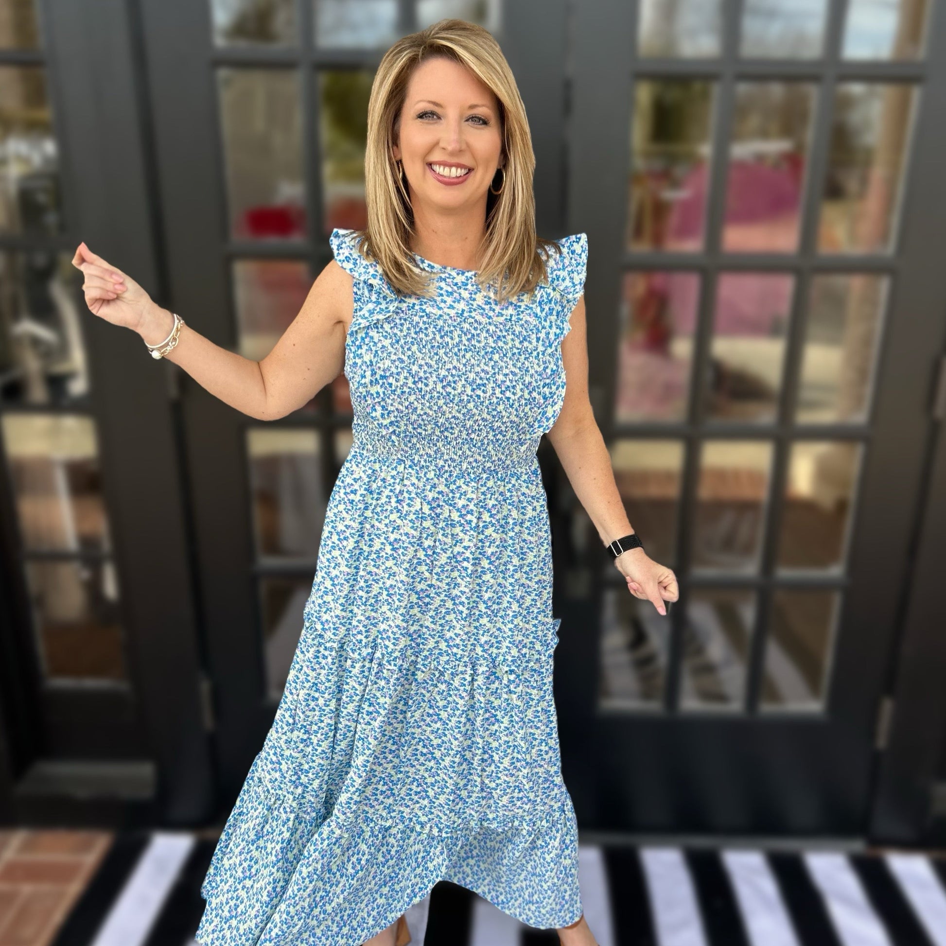 Annie Floral Print Dress | Blue S Annie Floral Print Dress | Blue S