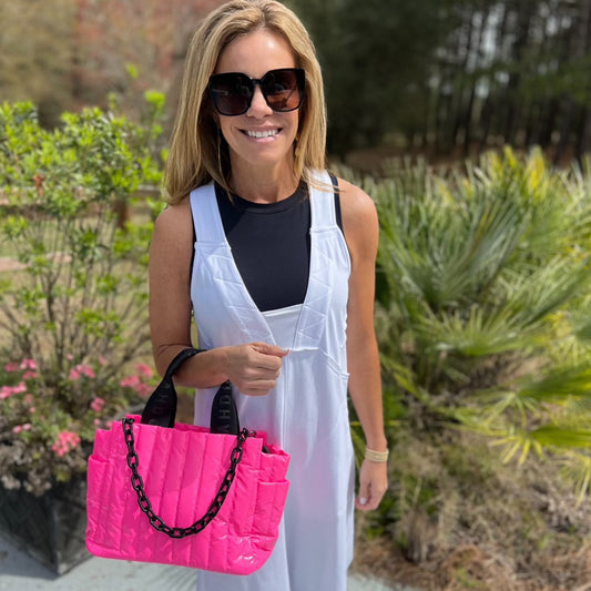 Jade Quilted Bag | Hot Pink