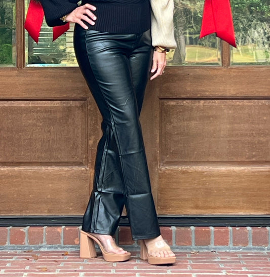 Mya Faux Leather Pants | Black