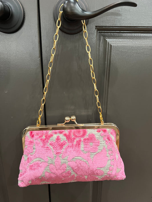 Mila Gold Chain Purse | Pink