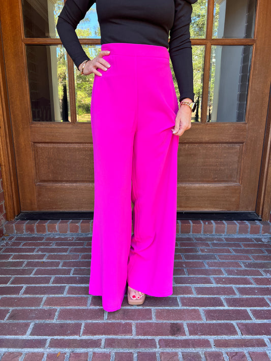 Darby Wide Leg Pants | Magenta