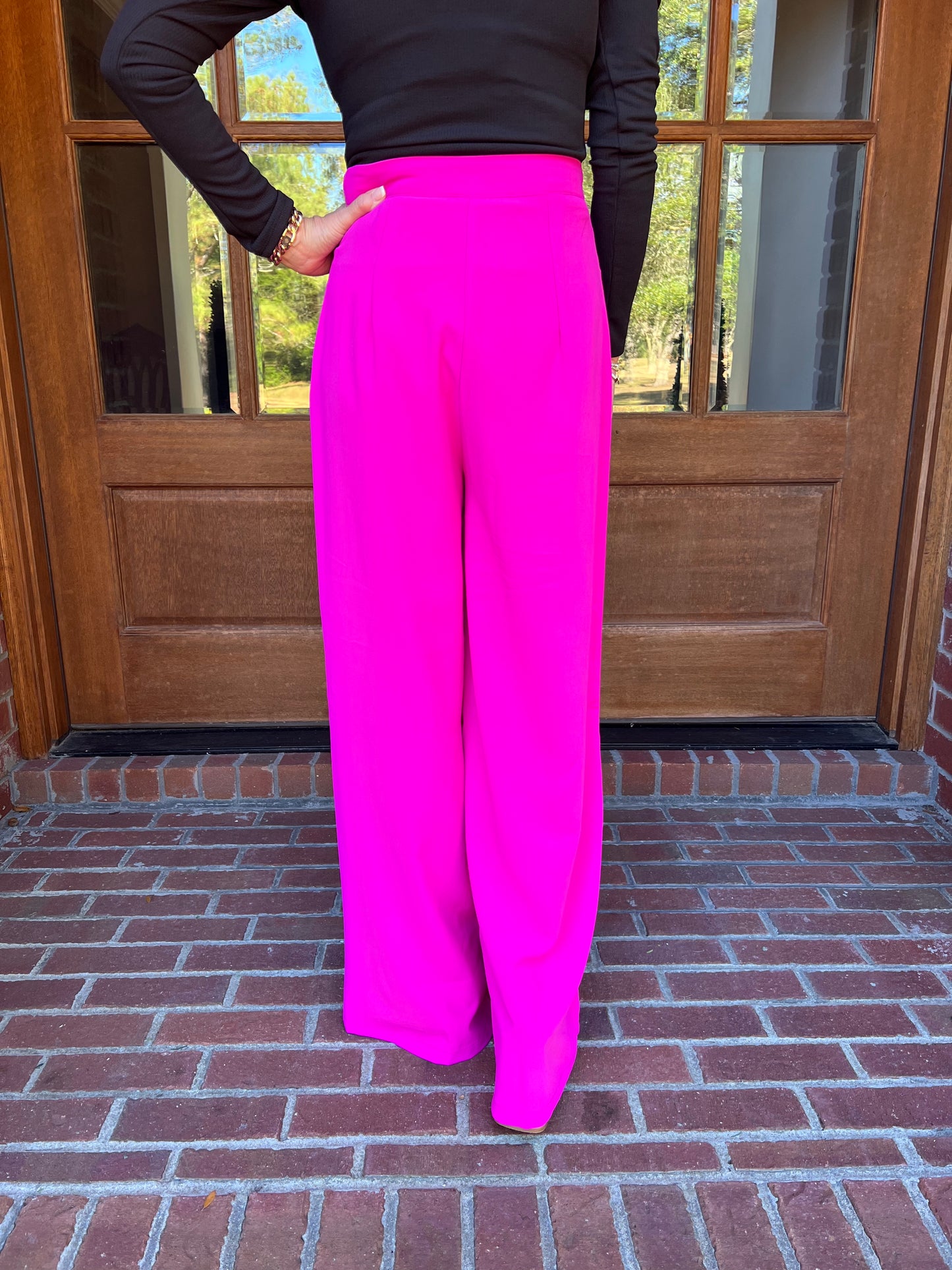 Darby Wide Leg Pants | Magenta