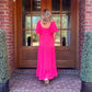 Carol Texured Maxi Dress | Hot Pink