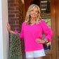 Kellie Smocked Sleeve Top | Pink