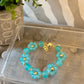 Zenzii Glassed Flower Bracelet | Turquoise