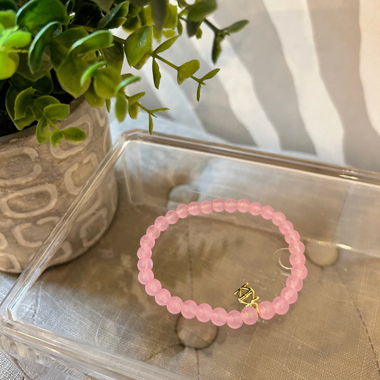 Zenzii Small Glass Bead Bracelet | Light Pink