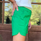 Jade Side Round Shorts | Green