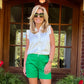 Jade Side Round Shorts | Green