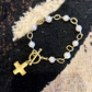 Pearl Bracelet with small Cross