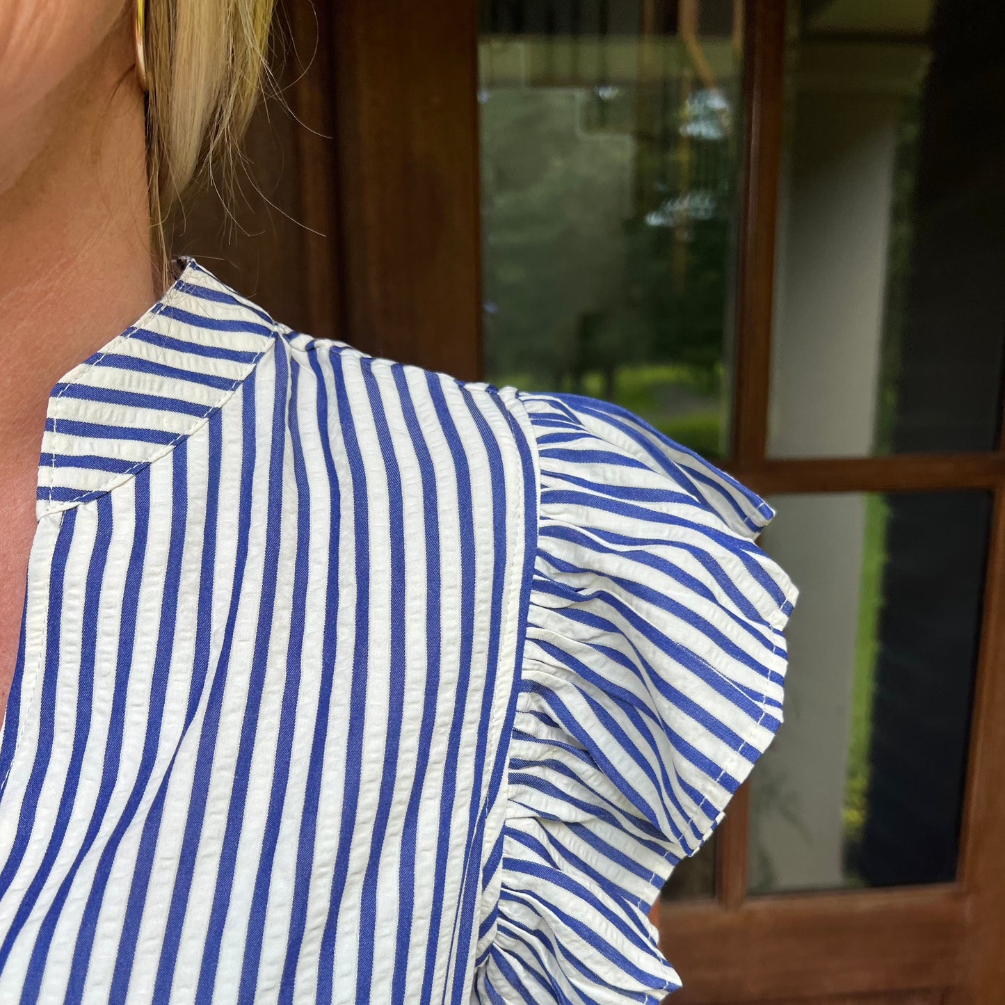 Penny Pinstripe Dress | Blue