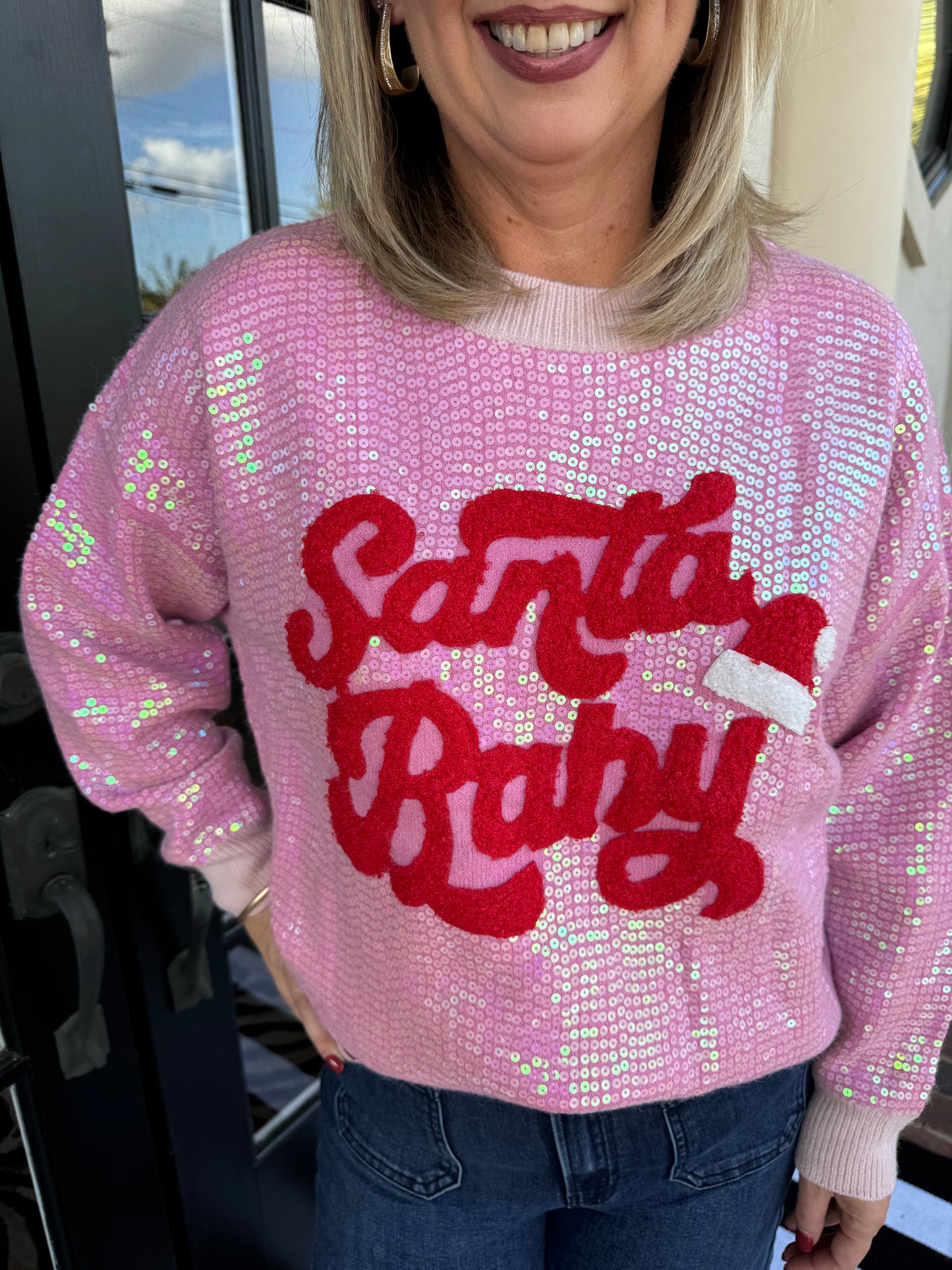 Santa Baby Sweater | Pink