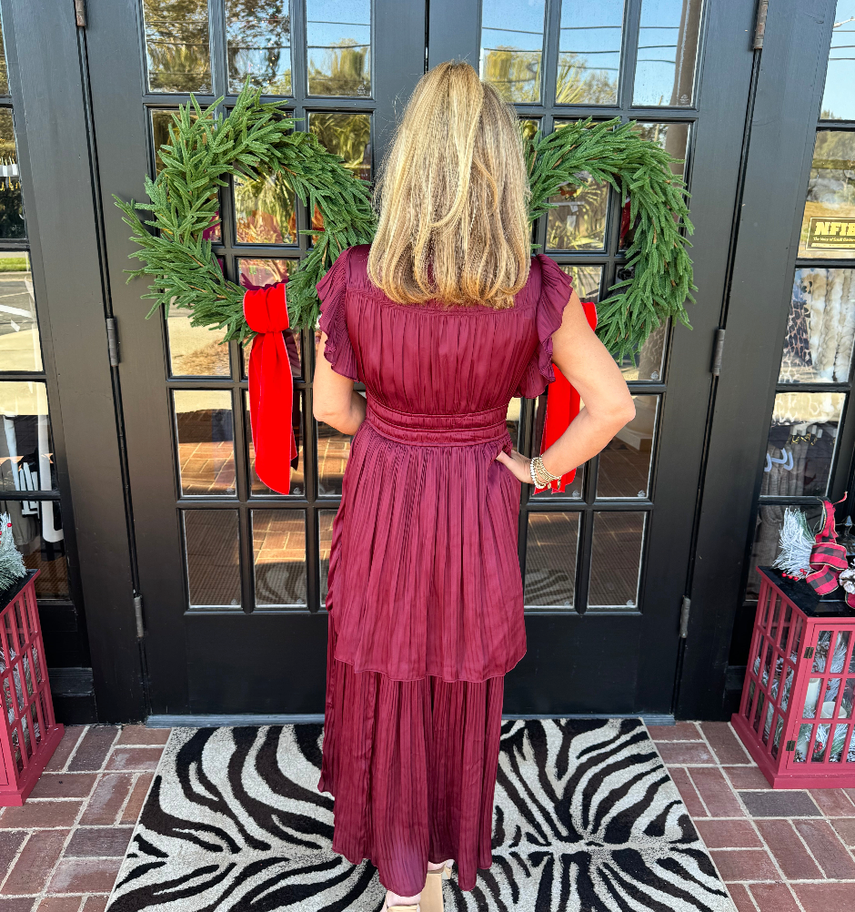 Lila Satin Dress | Burgandy