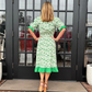 Larken Dress | Green-White Mix