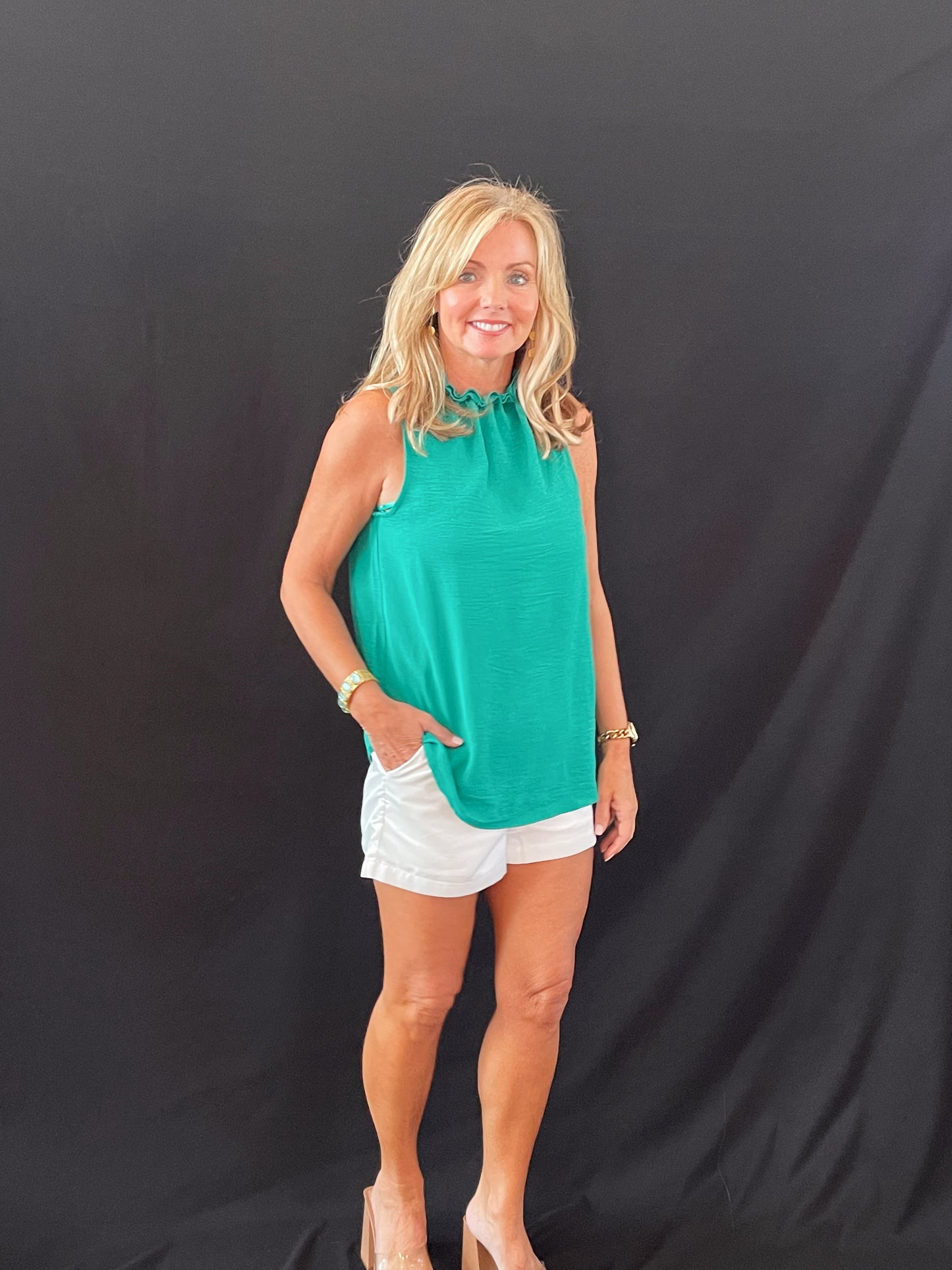 Delilah Sleeveless Top | Green