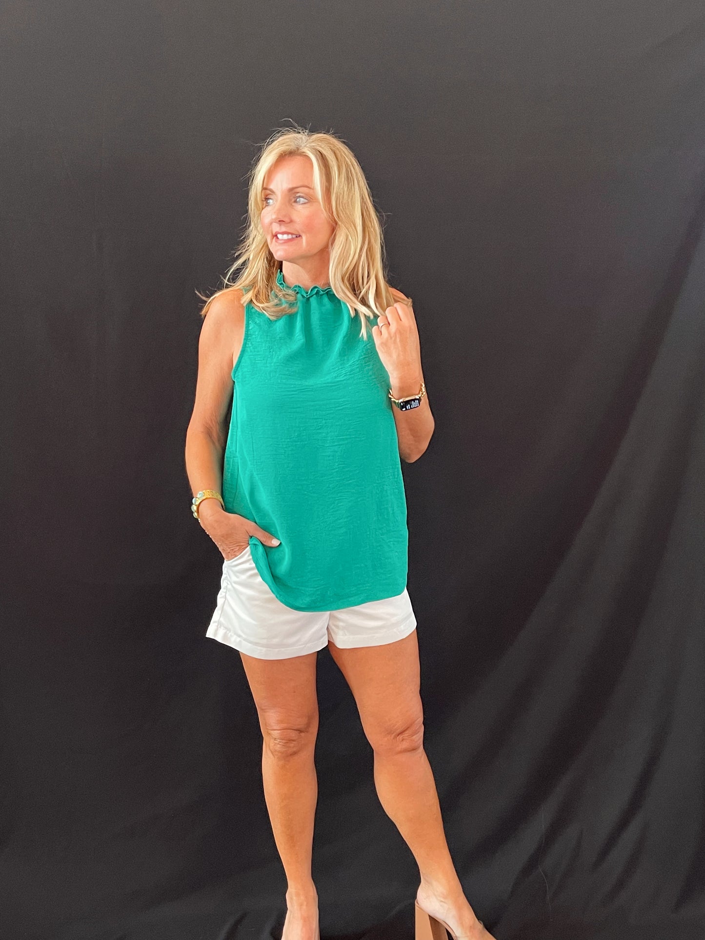 Delilah Sleeveless Top | Green