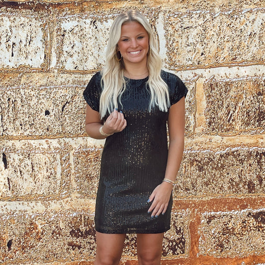 Crystal Sequin Dress | Black