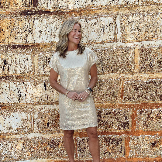 Crystal Sequin Dress | Gold