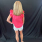 Hanna Ruffle Top | Hot Pink