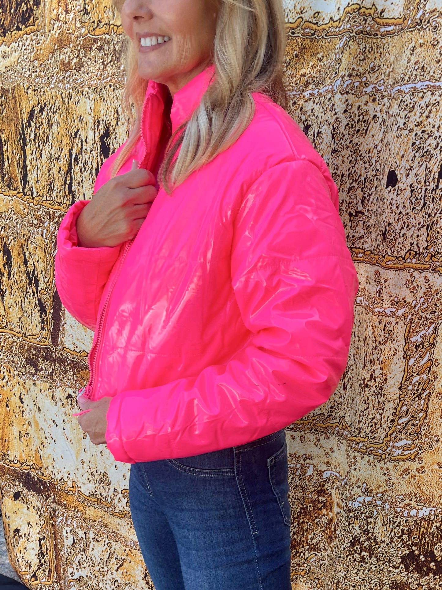 Angie Puffer Jacket | Hot Pink