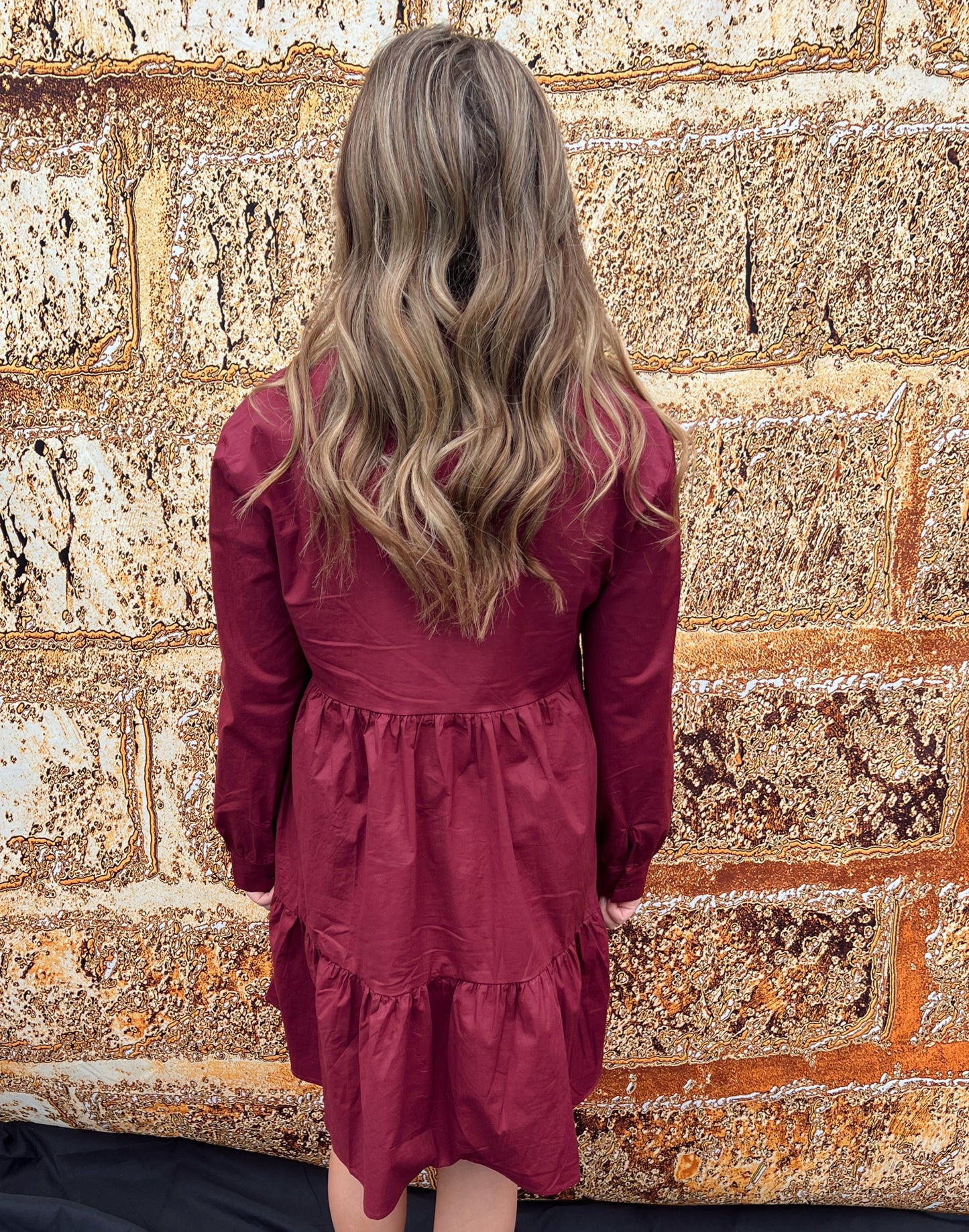 Lauren Poplin Dress | Wine