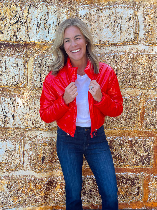 Angie Puffer Jacket | Red