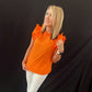 Hanna Ruffle Top | Orange