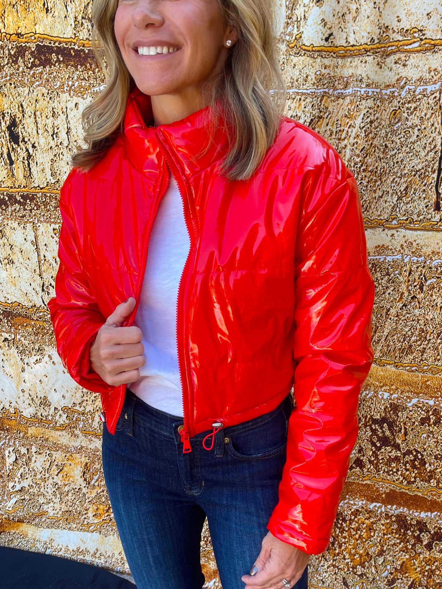 Angie Puffer Jacket | Red