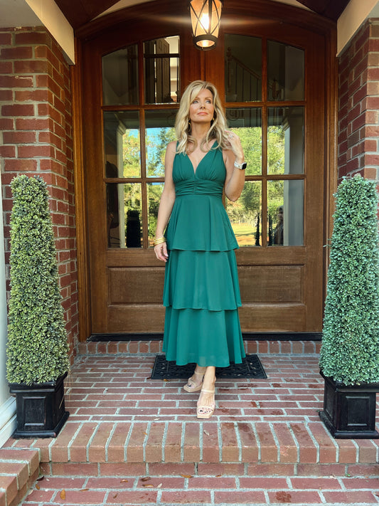 MeLisa Midi Dress | Emerald