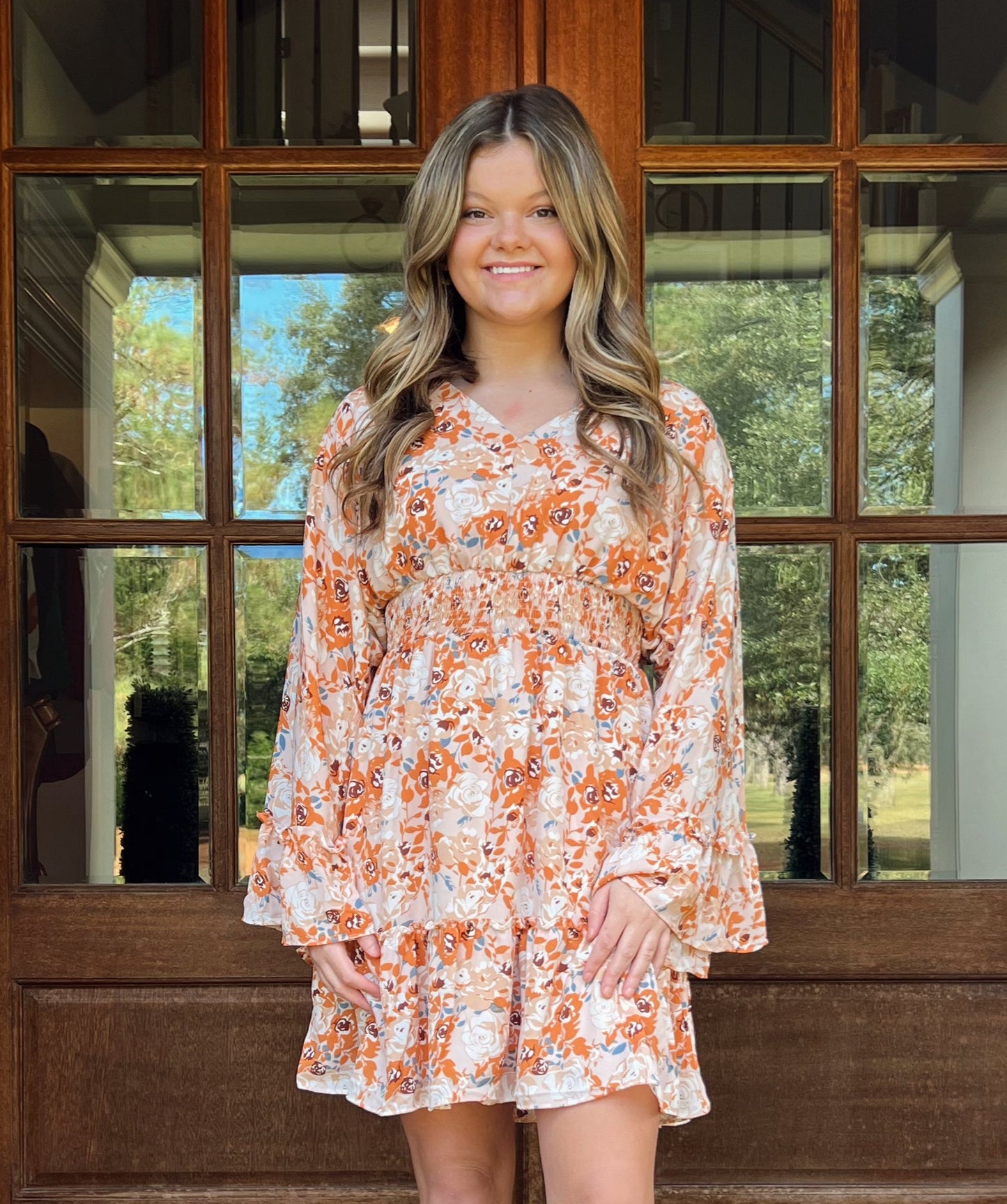 Lily Floral Dress | Orange Floral