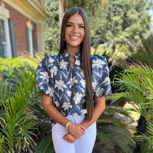 Collins Top | Navy-Multi