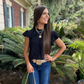 Kris Flutter Sleeve Top | Black